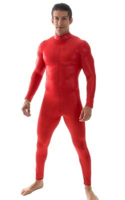 Full Bodysuit Zentai Lycra Spandex Suit For Men In Gloss Black Stretch