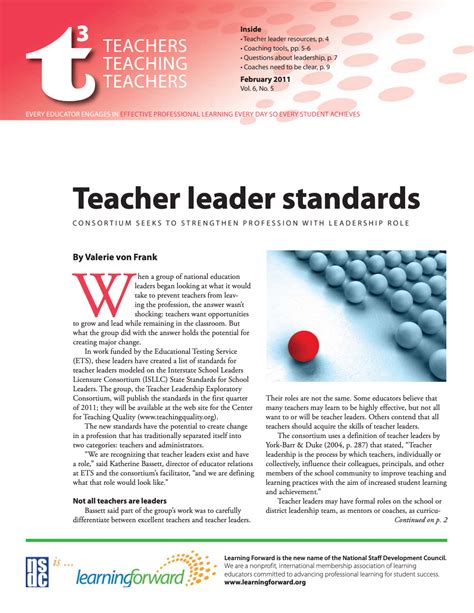 Teachers Teaching Teachers February 2011 Vol 6 No 5 Learning Forward