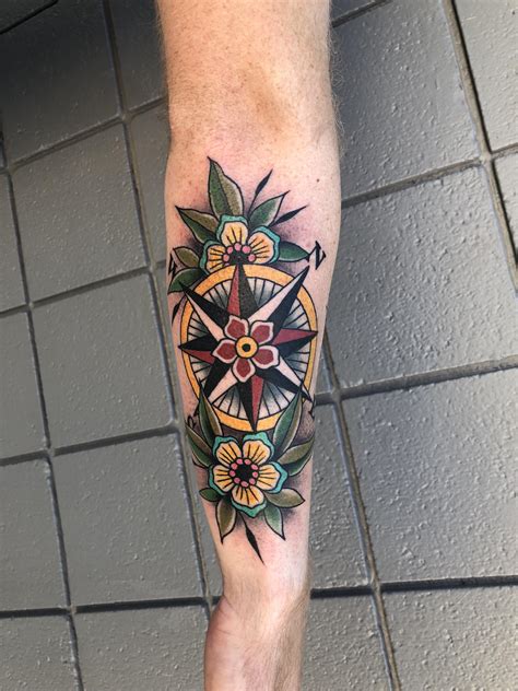 My Compass Rose Tattoo Done By Dave Kruseman At American Tattoo Vista