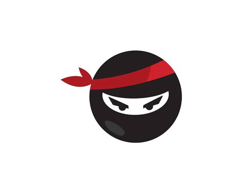 Ninja Warrior Icon Simple Black Ninja Head Logo Stock Image