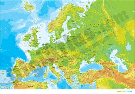 Europe Physical Map Topographic Map Of Usa With States