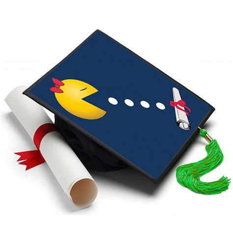 Pac Man Ms Grad Cap Tassel Topper Graduation Cap Decoration
