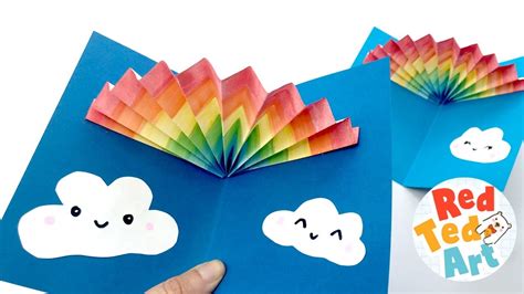 Easy Rainbow Pop Up Card Learn How To Make Easy 3d Cards For Kids