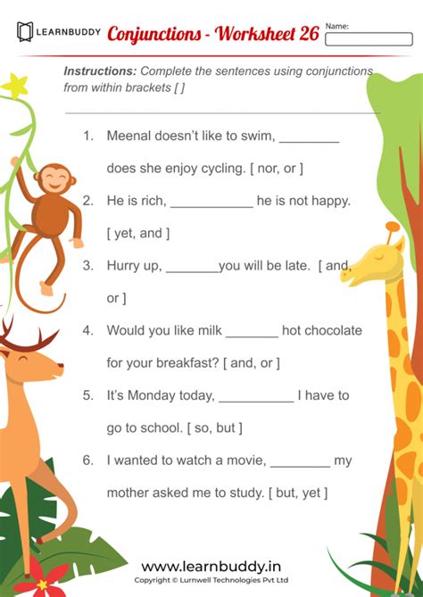 Picture composition worksheets with answers pdf for class 2 cbse. Conjunctions, Punctuations, Opposites worksheets for Class ...