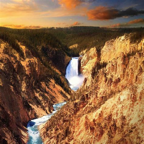 Waterfall National Parks Yellowstone National Park Nature Photos