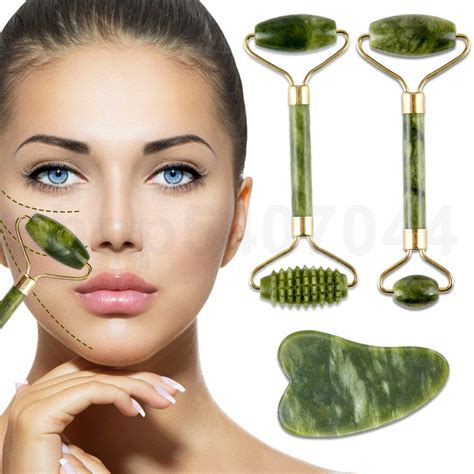 Jade Stone Facial Massage Roller For Face Eye Face Neck Natural