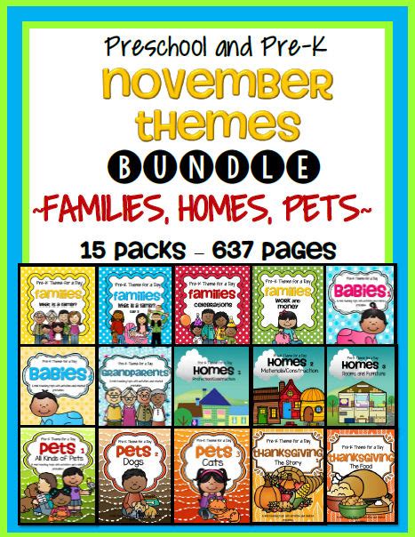 November Themes Bundle For Preschool And Pre K