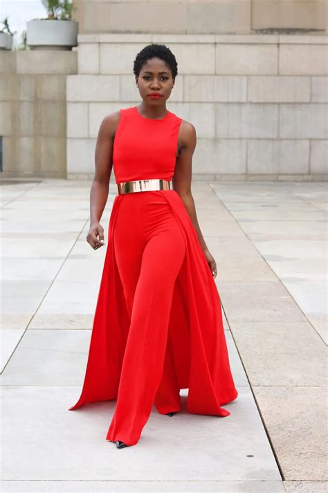 Red Long Evening Dress 2017 Fashional Sleeveless Jumpsuit With Sashe