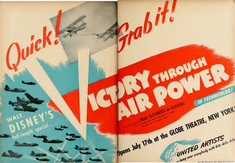Publicity Art For Disneys “victory Through Air Power” 1943