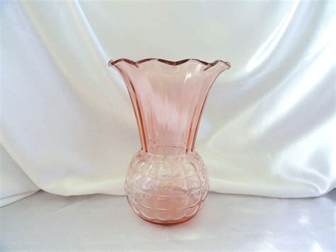 Pink Depression Glass Vase Lovely With Real Flower