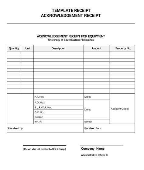 Free Acknowledgement Receipt Templates How To Make