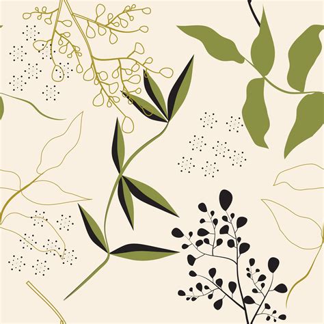Abstract Line Leaves Print Seamless Pattern 1228271 Vector Art At Vecteezy