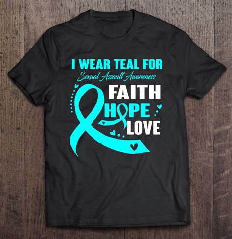 Amazon Com I Wear Teal For Sexual Assault Awareness Gifts T Shirt My