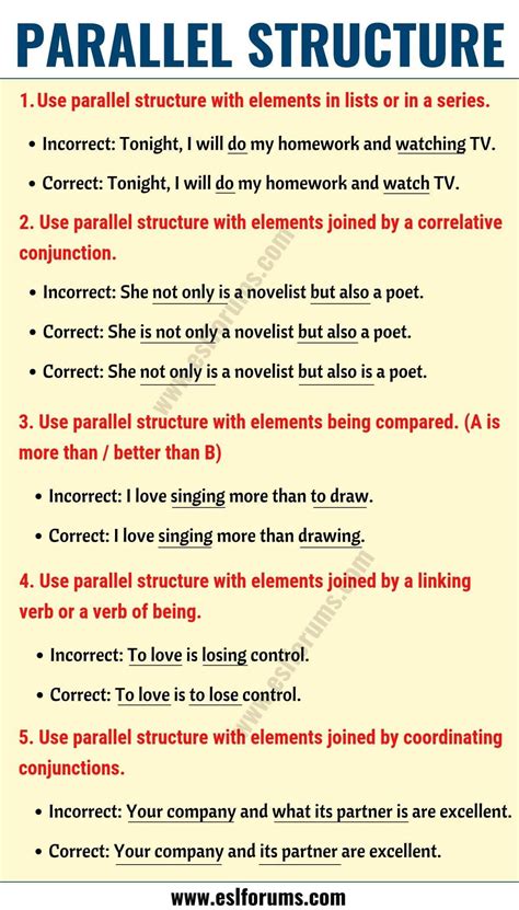 what is parallelism definition examples of parallel structure in english esl forums