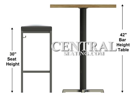 In contrast, a standard dining table chair measures anywhere from 16 to 19 inches from the floor to the top of the seat. Central Seating | Bar dining table, Dining table dimensions, Bar furniture for sale