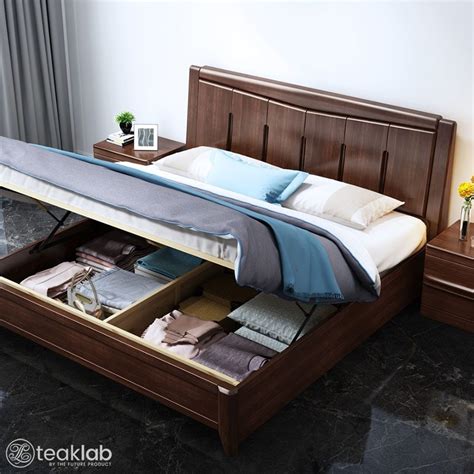 Buy Teak Wood Storage Bed Online Teaklab