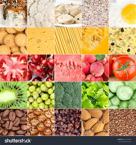 Collage Healthy Food Backgrounds Stock Photo Edit Now 156374555