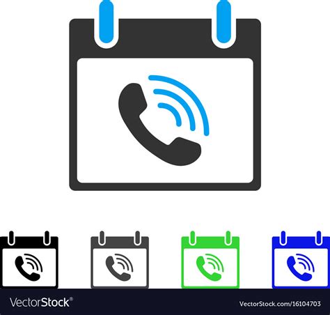 Phone Call Calendar Day Flat Icon Royalty Free Vector Image