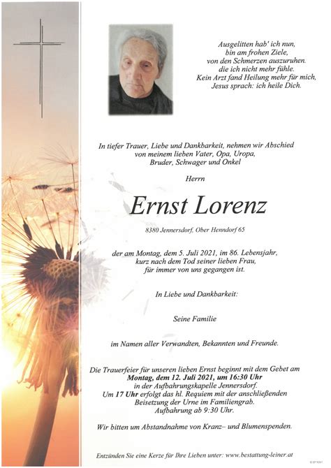 Ernst Lorenz Bestattung Leiner Eu