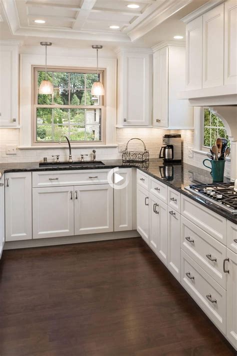 White Kitchen Cabinets With Black Countertops Backsplash A Stylish