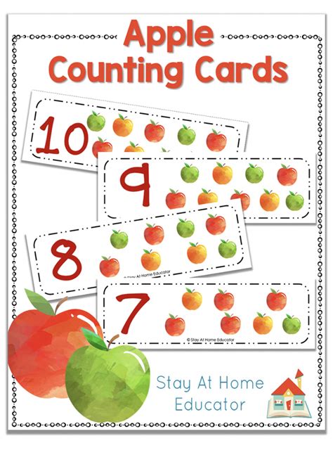 Apple Counting Cards For One To One Correspondence Stay At Home Educator