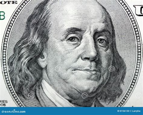 Benjamin Franklin On 100 Dollar Bill Stock Photo Image Of American