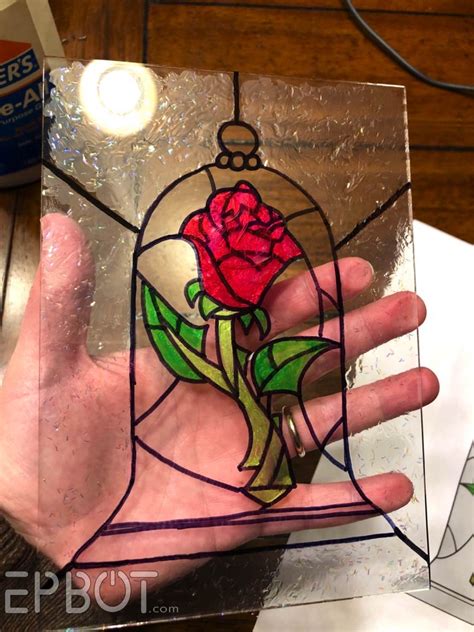 Epbot Diy Beauty And The Beast Stained Glass Rose
