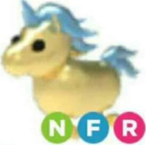 Neon Fly Ride Nfr Golden Unicorn For Roblox Adopt Me Game Etsy