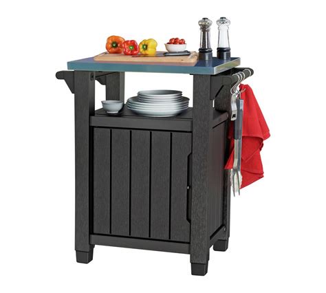 Keter Bbq Side Table Includes 2 Side Bars Spice Rack