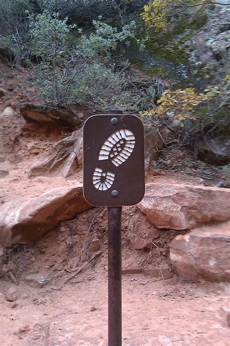 Trail Sign In Zion National Park Park Signage Signage Design