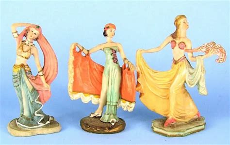 1920s Art Deco Style Dancing Ladies Fashion Model Figurines Hand