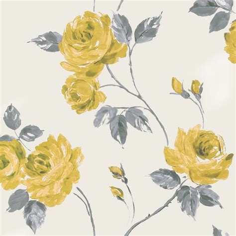 We have 75+ amazing background pictures carefully picked by our community. Romance Shabby Chic Floral Wallpaper Yellow / Grey ...