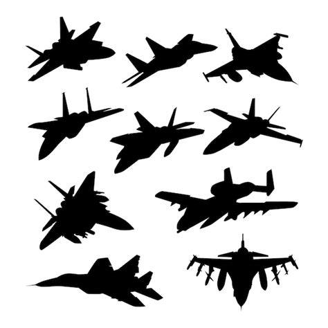 Premium Vector Vector Collection Fighter Jet Silhouette
