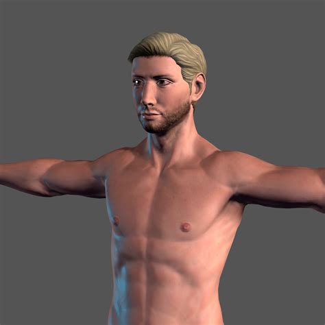Artstation Animated Naked Man Rigged 3d Game Character Low Poly 3d Model Game Assets