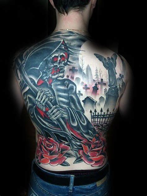 40 Skull Back Tattoo Designs For Men Masculine Ink Ideas Tattoo