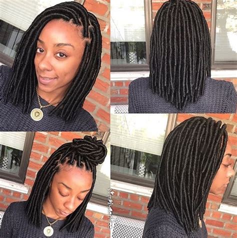 Short faux locs are a unique kind of hairstyle that gives you a very different yet stylish look. Very cute faux locs by @simplygeniee - Black Hair Information