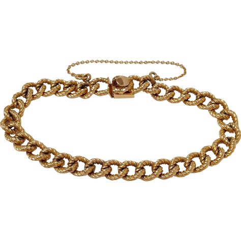Gold Rope Link Bracelet 14k From Antiquesofriveroaks On Ruby Lane