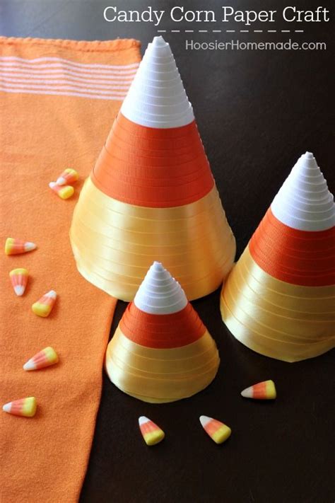 Candy Corn Paper Craft And Dollar Tree Giveaway Candy Corn Crafts Paper Halloween Decorations