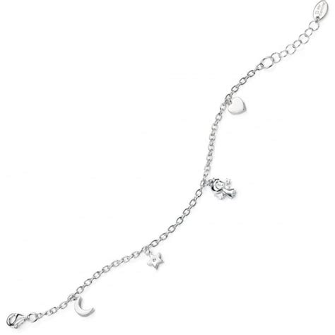 Silver Angel Heart Moon And Star Bracelet B4599 Jewellery From