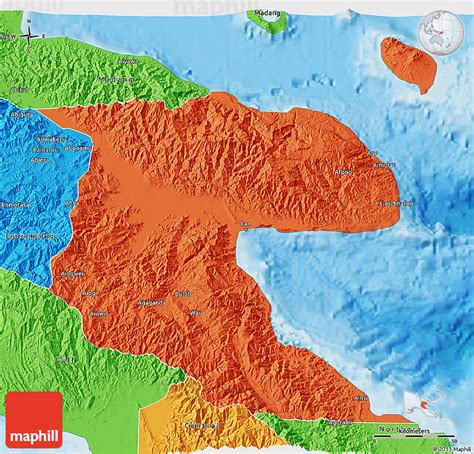Political 3d Map Of Morobe