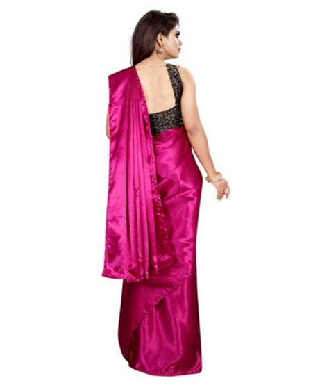 mahek fashion pink satin saree buy mahek fashion pink satin saree online at low price