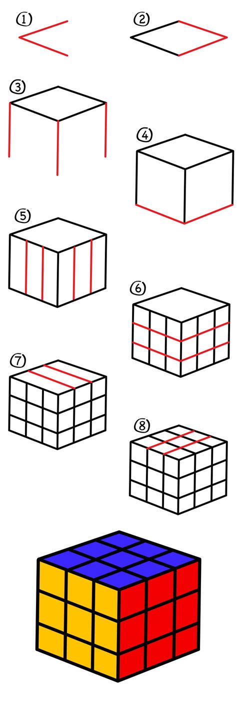 How To Draw A Rubiks Cube Art For Kids Hub
