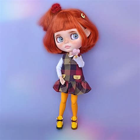 Blythe Doll Custom Girl Ksyusha With Red Hair And Cute Freck Inspire