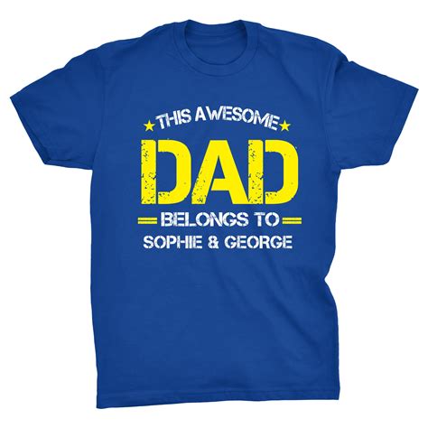 Personalised This Awesome Dad T Shirt Fathers Day Birthday By