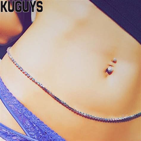 Buy Kuguys Fashion Gold Silver Colorful Crystal Belly Chains Women Sexy Body