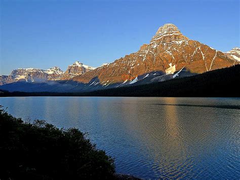 Mountain And Lake Landscape Scenic In Banff National Park Alberta