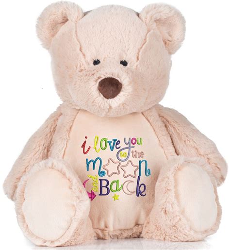 Large Cm Personalised Embroidered Teddy Bear Blueprint Designs