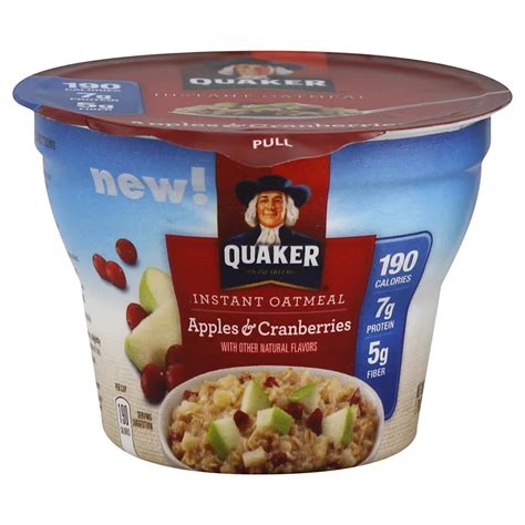 Quaker Apples And Cranberries Instant Oatmeal Shop Cereal And Breakfast