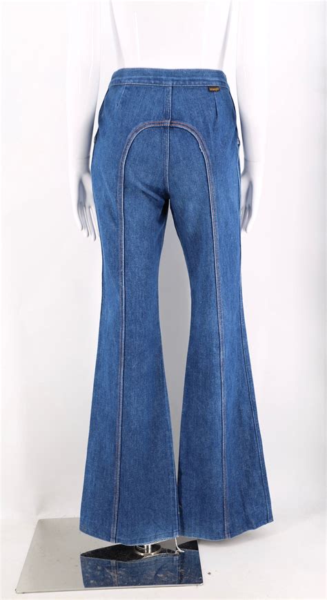 70s Wrangler Denim Bell Bottoms Jeans Vintage 1970s Horseshoe