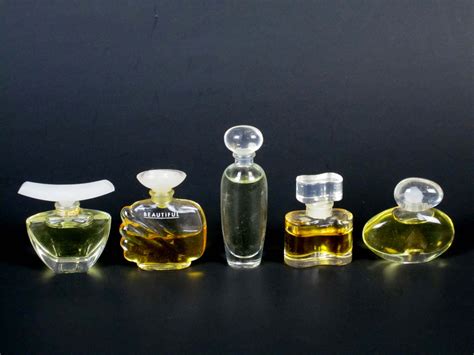 Miniature Estee Lauder Vintage Perfume Bottles Set Of 5 By